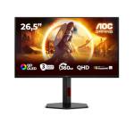 AOC Q27G4SDR 26.5 inch WQHD Monitor 360Hz, QD-OLED Panel, 0.03ms GtG, Adaptive Sync, HDR400 TrueBlack, G-Sync Compatible, Height Adjustment, (2560x1440 HDMI 2x 2.1 DP 1x 1.4 USB Hub) Black