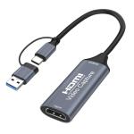 GEU Video Capture Card 4K HDMI to USB 3.0/Type C, 1080P 60Hz Low Latency Capture Card for Streaming Gaming, Aluminum HDMI Video Capture Device for Switch PS5 Xbox PC OBS Zoom Teams, Plug and Play