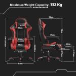 Vfalcon XTREME Gaming Chair – Ergonomic Reclining Chair with Footrest, 360° Swivel, Height Adjustable (Red)