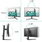 Philips 27M2N3200AM 27 inch FHD Gaming Monitor 180Hz, Fast IPS Panel, 0.5ms MPRT, Adaptive Sync, HDR10, G-Sync Compatible, Height Adjustment, Speakers, (1920x1080 HDMI 2x 2.0 DP 1x 1.4 ) Dark grey