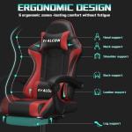 Vfalcon XTREME Gaming Chair – Ergonomic Reclining Chair with Footrest, 360° Swivel, Height Adjustable (Red)