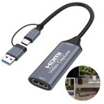 GEU Video Capture Card 4K HDMI to USB 3.0/Type C, 1080P 60Hz Low Latency Capture Card for Streaming Gaming, Aluminum HDMI Video Capture Device for Switch PS5 Xbox PC OBS Zoom Teams, Plug and Play