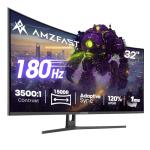 Amzfast 32-inch Curved Gaming Monitor, 2K QHD 180Hz, 2560x1440p Fast VA, 1500R, 1ms MPRT, Adaptive Sync, 3500:1 Contrast, HDR, 120% sRGB, VESA 75x75mm, HDMI 2.0&DP 1.2 - AMZG32C3Q