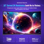 Amzfast 32-inch Curved Gaming Monitor, 2K QHD 180Hz, 2560x1440p Fast VA, 1500R, 1ms MPRT, Adaptive Sync, 3500:1 Contrast, HDR, 120% sRGB, VESA 75x75mm, HDMI 2.0&DP 1.2 - AMZG32C3Q