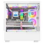 ASC TECHNOLOGY Gaming PC Computer Tower, i7, 8GB RAM, GT 1030 2GB, 256GB SSD + 1TB HDD, 500W 80+ PSU, White 9 Fan Glass RGB Case, WiFi, Windows 11 – High Performance Gaming Setup