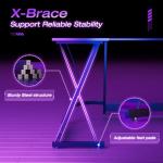 ODK L Shaped Gaming Desk, 120×120 cm Corner Computer Desk for Gaming, Home, Office, Carbon Fibre Black