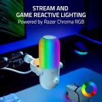 Razer Seiren V3 Chroma - RGB USB Microphone - Supercardioid Condenser Microphone with Tap-to-Mute (Reactive Lighting, Digital Gain Limiter and Integrated Shock Absorber) White