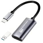 Video Capture Card, HDMI to USB C Audio Capture Card for Streaming Switch Xbox PS5/4 Gaming USB 3.0 HDMI Video Capture Device 4K 1080P 60fps Live Record Grabber Compatible with DSLR Camera Window Mac