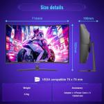 Amzfast 32-inch Curved Gaming Monitor, 2K QHD 180Hz, 2560x1440p Fast VA, 1500R, 1ms MPRT, Adaptive Sync, 3500:1 Contrast, HDR, 120% sRGB, VESA 75x75mm, HDMI 2.0&DP 1.2 - AMZG32C3Q