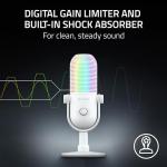 Razer Seiren V3 Chroma - RGB USB Microphone - Supercardioid Condenser Microphone with Tap-to-Mute (Reactive Lighting, Digital Gain Limiter and Integrated Shock Absorber) White