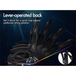 ELFORDSON LED Gaming Chair with 8-Point Massage, Home Office Chairs with Head Pillow Lumbar Support, Video Game Chairs with Armrests Footrest, PU Leather, Black