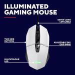 GXTrust 1109W Vylax Gaming Mouse with 6 Programmable Buttons, Advanced Software, Multicolour LED Lighting, 200-6400 DPI, 1.5m USB Cable, Illuminated RGB Computer Mouse for PC Laptop Windows, White