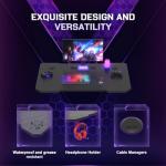 JUMMICO Gaming Desk 80 x 52 cm, Gaming Table Computer Desk Z Shaped PC Gamer Desk for Home Office, Gaming Desk with Headphone Hook, Black