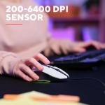 GXTrust 1109W Vylax Gaming Mouse with 6 Programmable Buttons, Advanced Software, Multicolour LED Lighting, 200-6400 DPI, 1.5m USB Cable, Illuminated RGB Computer Mouse for PC Laptop Windows, White