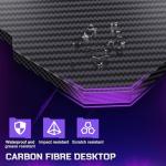 JUMMICO Gaming Desk 80 x 52 cm, Gaming Table Computer Desk Z Shaped PC Gamer Desk for Home Office, Gaming Desk with Headphone Hook, Black