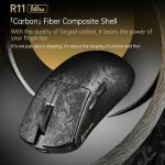 MAMBASNAKE x ATTACK SHARK R11 ULTRA Carbon Fiber Wireless Gaming Mouse, 8000Hz, 49g SUPERLIGHT, 42000DPI, PAW3950MAX Sensor, Nordic 52840 Chip, Nano-Metal Ice Coating, 20000 FPS, BT/2.4G/USB-C Mice