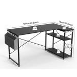 BEXEVUE L Shaped Gaming Desk, 120x70 cm Computer Desk with Storage Bag, Office Desk Small Writing Table with Large Reversible Storage Shelves, Workstation for Study Play Work Home Office, Black