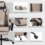 SUKIDA Ergonomic Gaming Chair for Adult, Comfortable Desk Chair with Massage, Comfy Headrest and Lumbar Support Pc Office chairs with Footrest, Height Adjustable Rotating Task Chairs