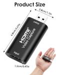 Video Capture Card HDMI to USB 2.0 Audio Video Grabber 1080p/4k Output, Recording Audio Grabber for Live Broadcasts Streaming Conferencing Gaming on Switch PS4 PS5 Xbox OBS PC Windows Mac OS