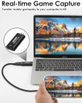 Video Capture Card HDMI to USB 2.0 Audio Video Grabber 1080p/4k Output, Recording Audio Grabber for Live Broadcasts Streaming Conferencing Gaming on Switch PS4 PS5 Xbox OBS PC Windows Mac OS