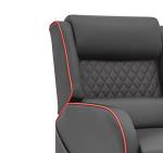 Home Detail Gaming Recliner Gaming Armchair, Gaming Chair with Footrest and Headrest with Reclining Function for Ultimate Gaming Set Up with Chair Side Pockets in (Black with Red Trim)