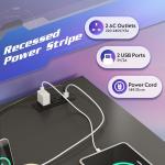 DEVAISE L Shaped Gaming Desk with Power Outlets & RGB LED Lights, 111CM Gaming Desk with Monitor Stand & Hook, Corner Desks with Storage Shelf for Home Office & Small Spaces, Black