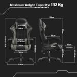 Vfalcon XTREME Gaming Chair – Ergonomic Reclining Chair with Footrest, 360° Swivel, Height Adjustable (Grey)