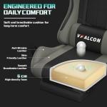 Vfalcon XTREME Gaming Chair – Ergonomic Reclining Chair with Footrest, 360° Swivel, Height Adjustable (Grey)