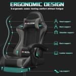 Vfalcon XTREME Gaming Chair – Ergonomic Reclining Chair with Footrest, 360° Swivel, Height Adjustable (Grey)