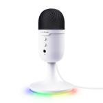Trust Gaming GXT 236W Yami USB Condenser Streaming Microphone for Podcast, Twitch, Discord, ASMR, Youtube, Playstation 5, Gaming Mic with Cardioid Recording Pattern, Mute Button, RGB Light - White