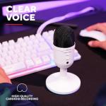 Trust Gaming GXT 236W Yami USB Condenser Streaming Microphone for Podcast, Twitch, Discord, ASMR, Youtube, Playstation 5, Gaming Mic with Cardioid Recording Pattern, Mute Button, RGB Light - White