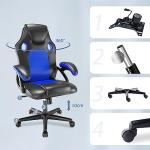 play haha Office Chair,Ergonomic High Back Seat With Breathable Mesh Insert Padded Armrests Durable Base Lumbar Support Faux Leather Surface For Gaming Home Or Office Use Gaming Chair