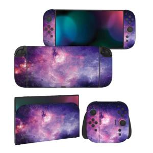 PlayVital Full Set Protective Skins for Nintendo Switch 2 Console & Joycon, Customized Vinyl Decal Wrap Sticker for Nintendo Switch 2 & Dock & Hand Grips - Nebula Galaxy
