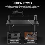 Corsair Platform:4 – 120cm x 76cm, Fixed Height, Standing Computer Home Office Gaming Desk, Cable Management, USB Ports, Monitor Arm Included – Black