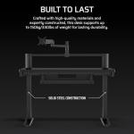 Corsair Platform:4 – 120cm x 76cm, Fixed Height, Standing Computer Home Office Gaming Desk, Cable Management, USB Ports, Monitor Arm Included – Black