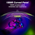 Amzfast 32 Inch 240Hz Curved Gaming Monitor - FHD 1920x1080, PC Monitor with 1500R VA Panel, 1ms MPRT, 120% sRGB, HDR, Adaptive-Sync, Eye-care, VESA 75x75mm, HDMI 2.0/DP 1.4 - AMZG32C1F