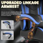 Gaming Chair with Footrest, Ergonomic Gaming Chair, Computer Chair with Lumbar Support, Head Rest, Height Adjustable PC Chairs with 360°-Swivel Seat for Office or Gaming, Black Blue