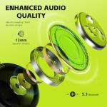 ANCwear Gaming Wireless Earbuds with LED Lights – TWS Bluetooth Headphones for Teens, Customisable Case with Stickers – Touch Control, USB-C Charging, 20H Playtime, for Gamers & Tech Lovers