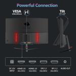 Z-Edge 27 Inch Curved Gaming Monitor 280Hz (DP) 240Hz (HDMI) 1ms MPRT Full HD 1080P 16:9 VA Panel, 350cd/m² Brightness, Ultra-Thin Bezel, FreeSync, HDMI 2.0 & DisplayPort 1.2, Black