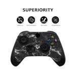 playvital Black White Marble Effect Custom Vinyl Skins for Xbox Series X, Wrap Decal Cover Stickers for Xbox Series X Console Controller