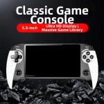 Retro Handheld Game Console X9 5.5-Inch IPS 800X480 Screen Supports 10 Game Emulators 6200 Games Built-In 8GB Expandable Memory Multifunctional Device For Classic Gaming And Entertainment White