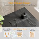 BEXEVUE L Shaped Gaming Desk with Power Outlets, 100x70 cm Computer Desk with Storage Bag, Office Desk Small Writing Table with Large Reversible Storage Shelves, Workstation Study Home Office, Black