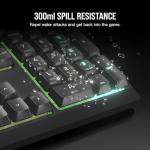 Corsair K55 CORE RGB Membrane Wired Gaming Keyboard – Quiet, Responsive Switches – Spill Resistance – Ten-Zone RGB – Media Keys – iCUE Compatible – QWERTY UK – PC, Mac – Grey
