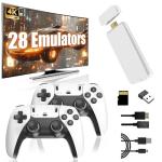 Retro Games Console 4k, HD Game Stick Compatible with 28 Emulators, Plug and Play Retro Gaming Console for TV with 2 x 2.4GHz Gaming Controllers, Ideal for Family & Friends Entertainment (128G)
