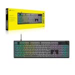 Corsair K55 CORE RGB Membrane Wired Gaming Keyboard – Quiet, Responsive Switches – Spill Resistance – Ten-Zone RGB – Media Keys – iCUE Compatible – QWERTY UK – PC, Mac – Grey