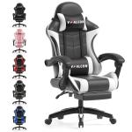 Vfalcon XTREME Gaming Chair – Ergonomic Reclining Chair with Footrest, 360° Swivel, Height Adjustable (White)