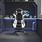 Vfalcon XTREME Gaming Chair – Ergonomic Reclining Chair with Footrest, 360° Swivel, Height Adjustable (White)