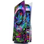 PlayVital Psychedelic Leaf Full Set Skin Decal for ps5 Console Disc Edition,Sticker Vinyl Decal Cover for ps5 Controller & Charging Station & Headset & Media Remote