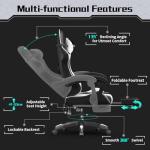 Vfalcon XTREME Gaming Chair – Ergonomic Reclining Chair with Footrest, 360° Swivel, Height Adjustable (White)