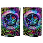 PlayVital Psychedelic Leaf Full Set Skin Decal for ps5 Console Disc Edition,Sticker Vinyl Decal Cover for ps5 Controller & Charging Station & Headset & Media Remote